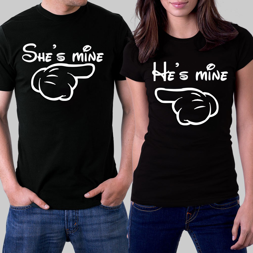 Комплект тениски за влюбени - She`s mine &amp; He`s mine