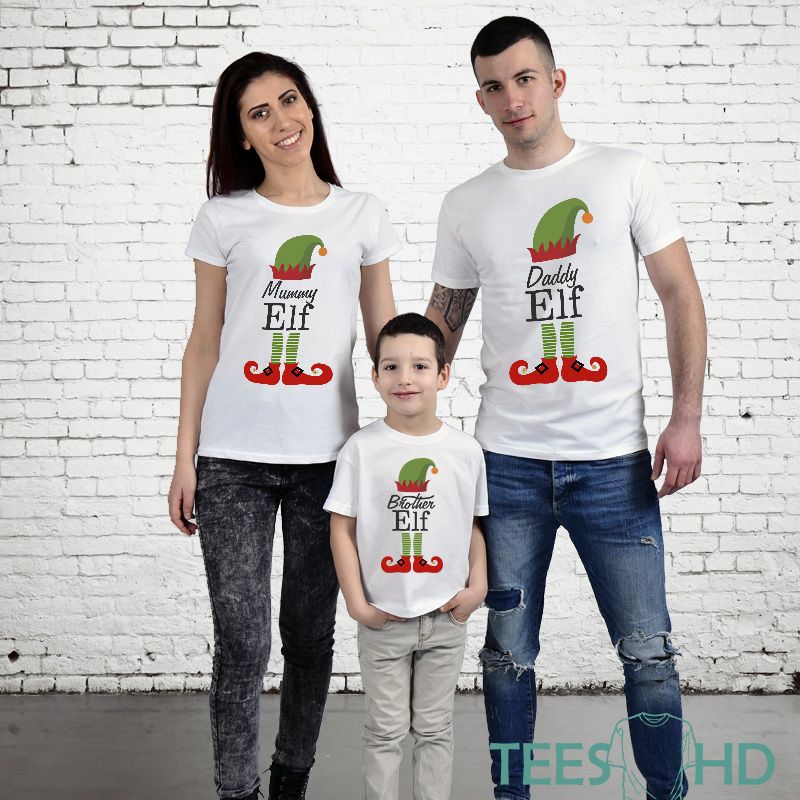 Комплект тениски - Mommy, Daddy and Brother Elf