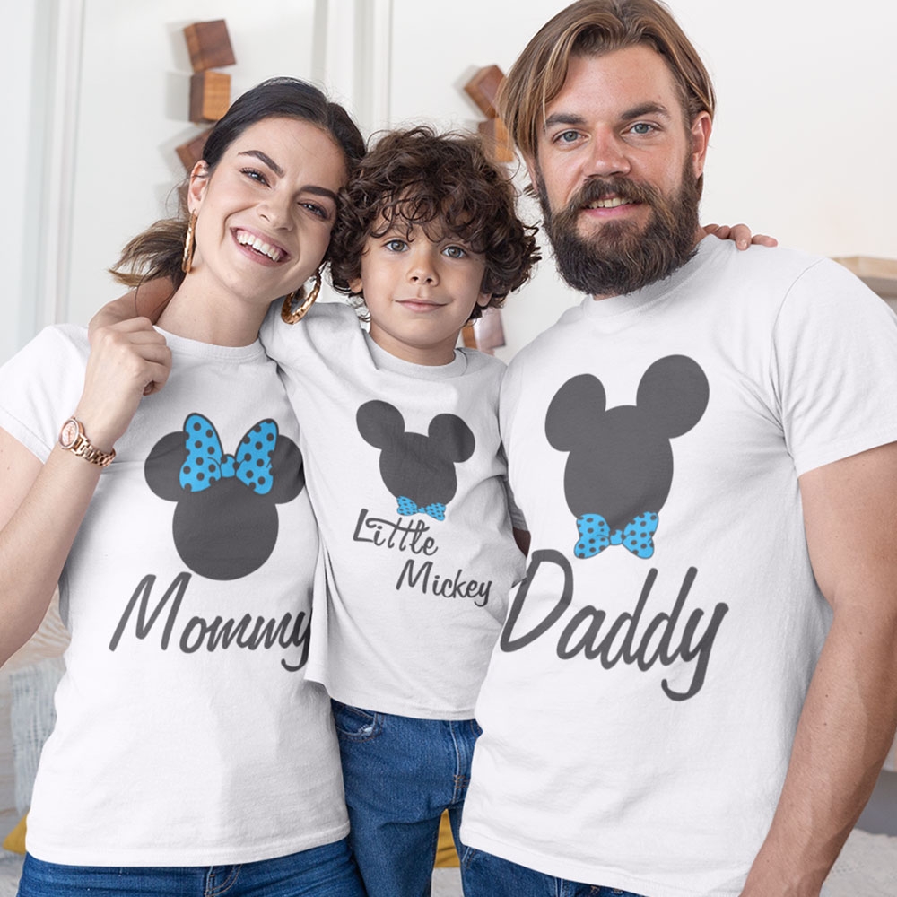 Комплект тениски - Mommy, Daddy and Brother Blue
