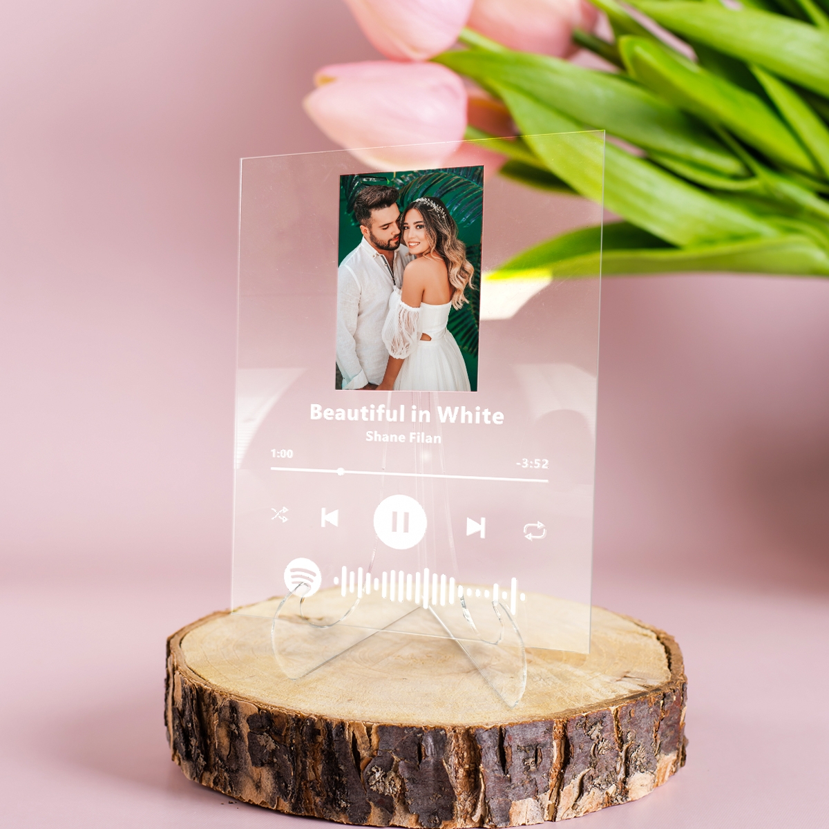 Акрилна фоторамка с код на Spotify - Романтика