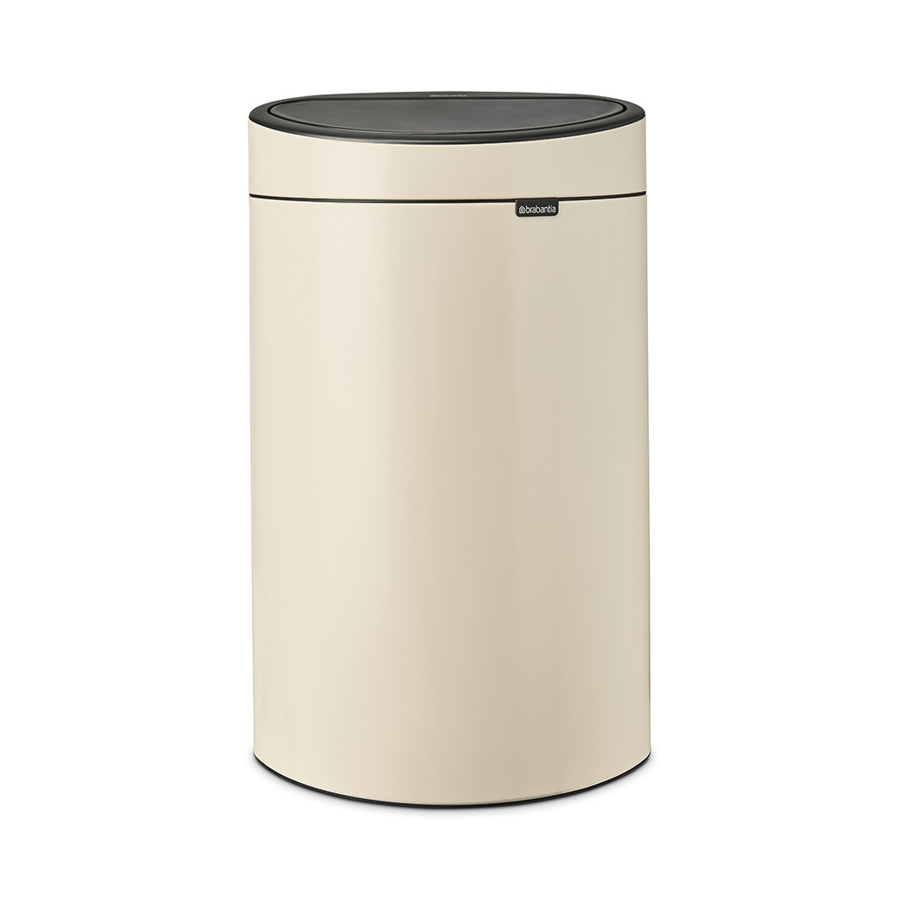 Кош за боклук Brabantia Touch Bin New 1005543, 40 л, Плавно и безшумно отваряне, Голям отвор, Бежов