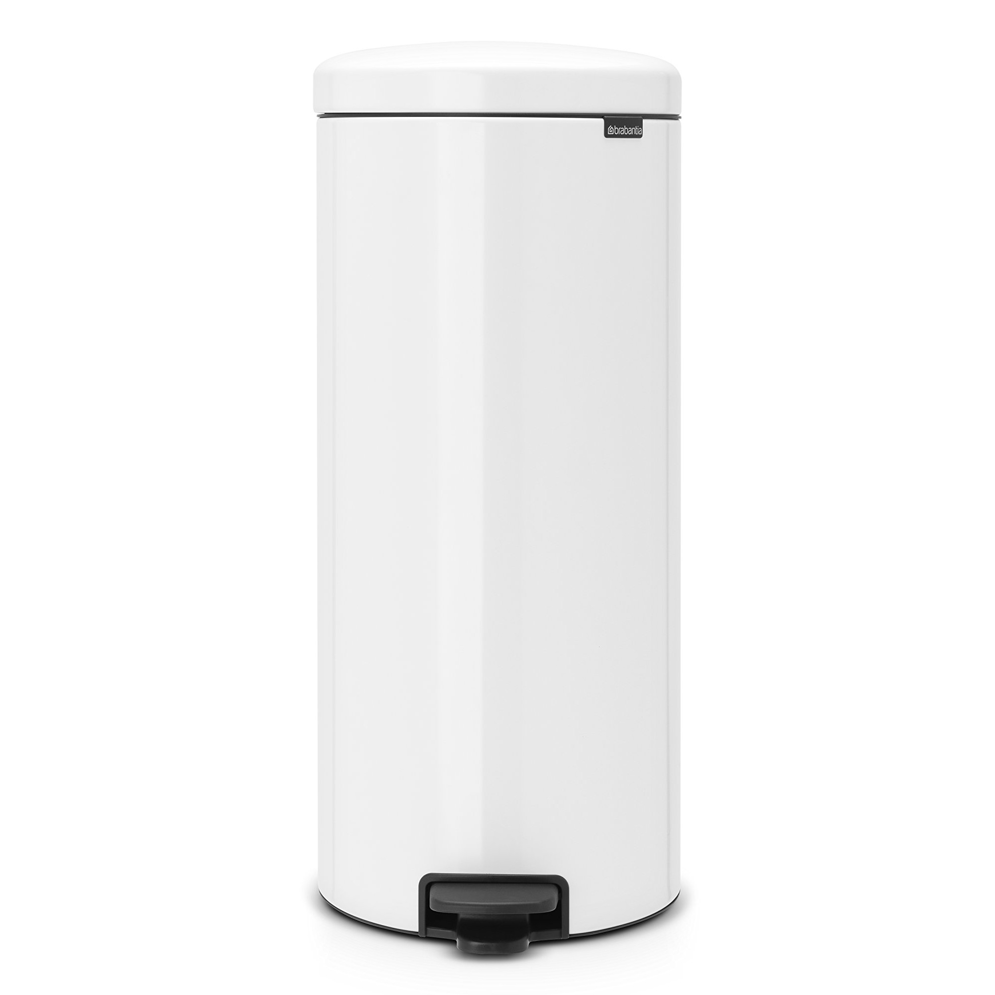 Кош за боклук с педал Brabantia NewIcon 649049, 30 л, Плавно затваряне, Противоплъзгаща основа, Бял
