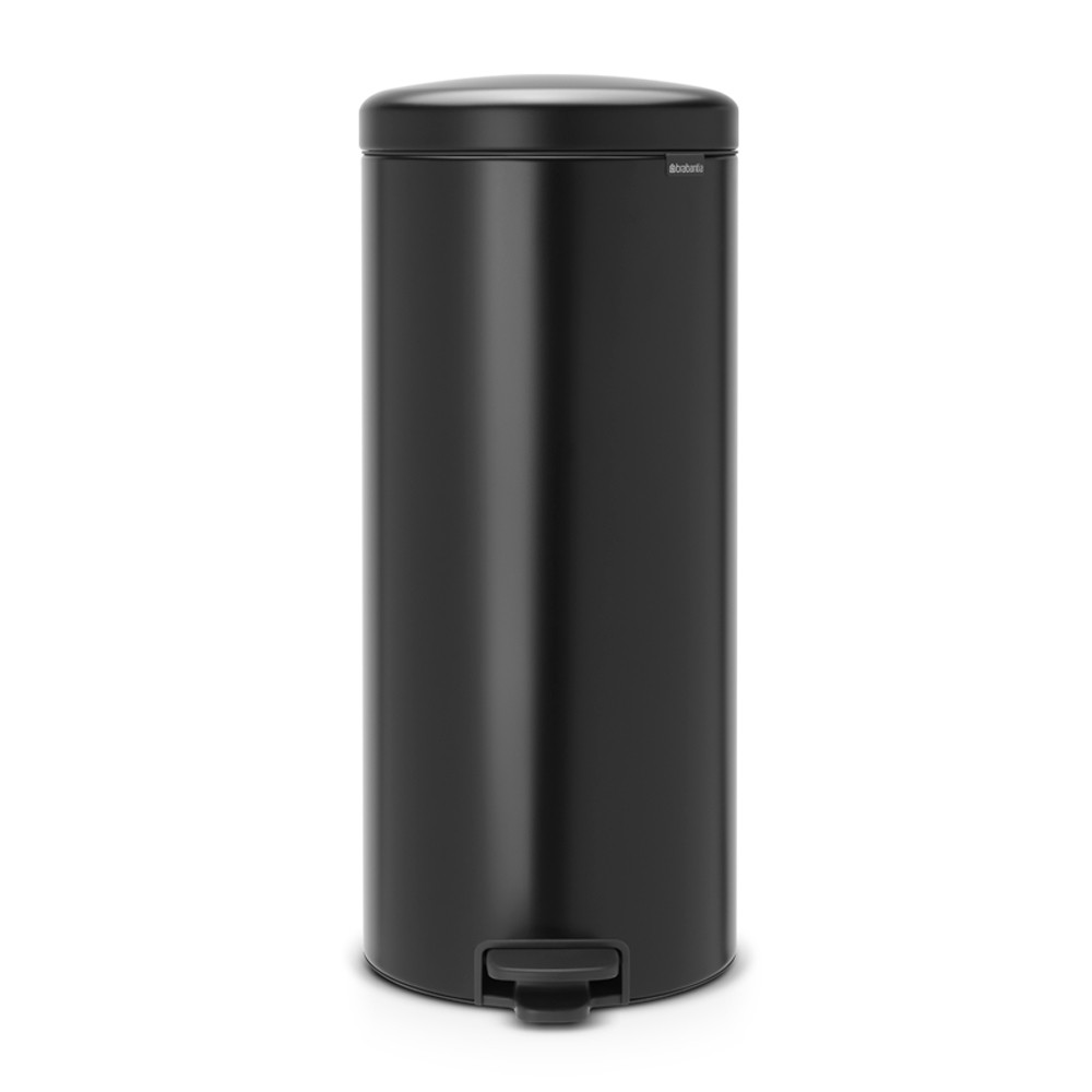 Кош за боклук с педал Brabantia NewIcon 649059, 30 л, Плавно затваряне, Противоплъзгаща основа, Черен