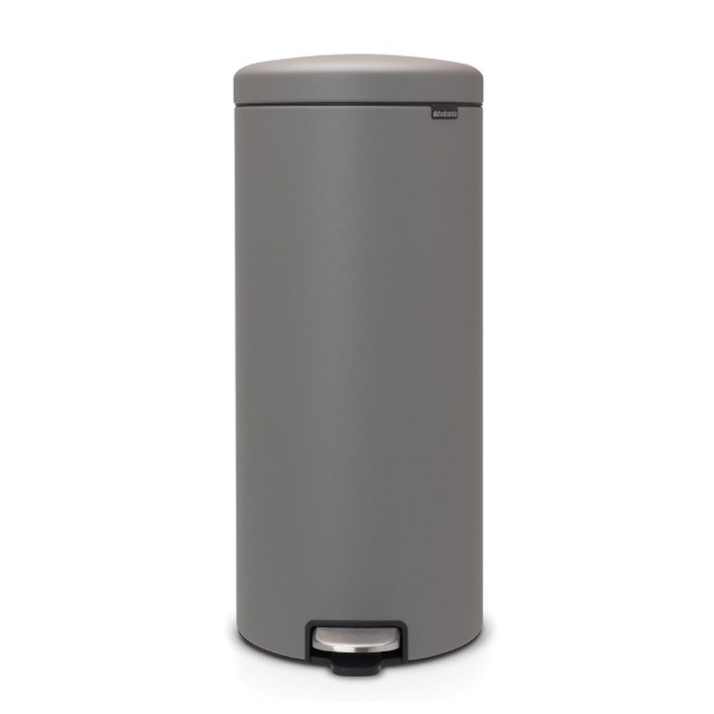 Кош за боклук с педал Brabantia NewIcon 1001092, 30 л, Плавно затваряне, Противоплъзгаща основа, Сатенено покритие, Сив