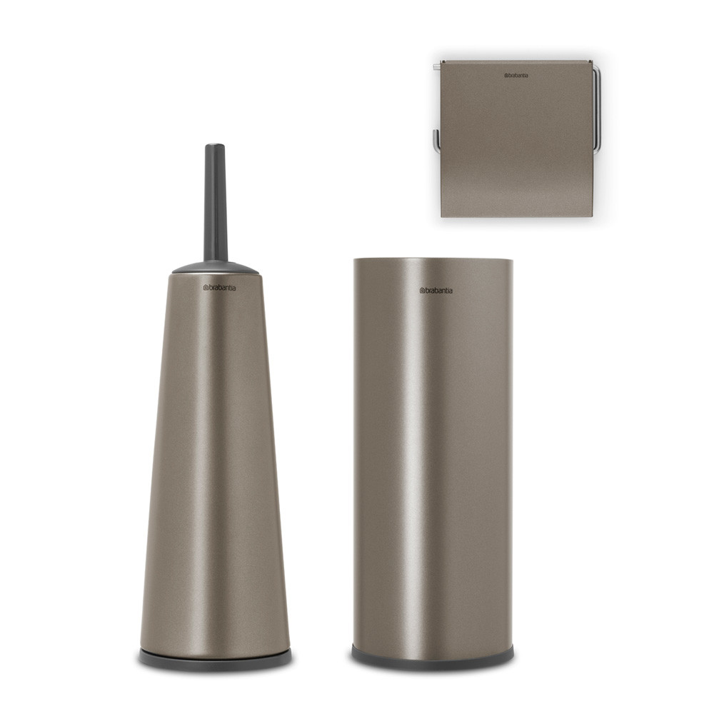 Комплект аксесоари за тоалетна Brabantia ReNew 1003477, 3 части, Устойчиви на корозия…