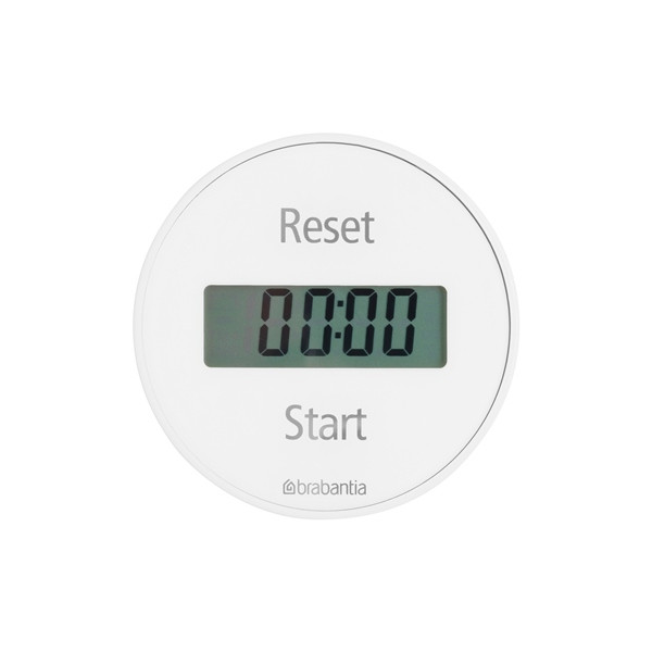 Кухненски таймер Brabantia 107787, Дигитален дисплей, Магнит, Хронометър, Бял