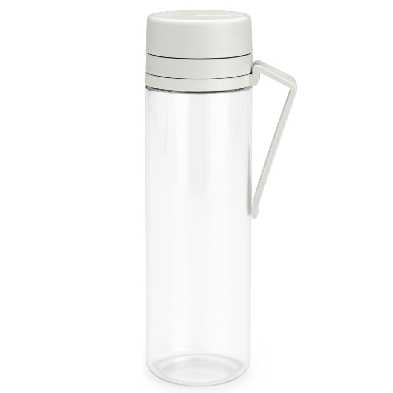 Бутилка Brabantia Make&Take 1006280, 500 мл, С цедка, Защита от разливане, Широк отвор, Светлосив/прозрачен
