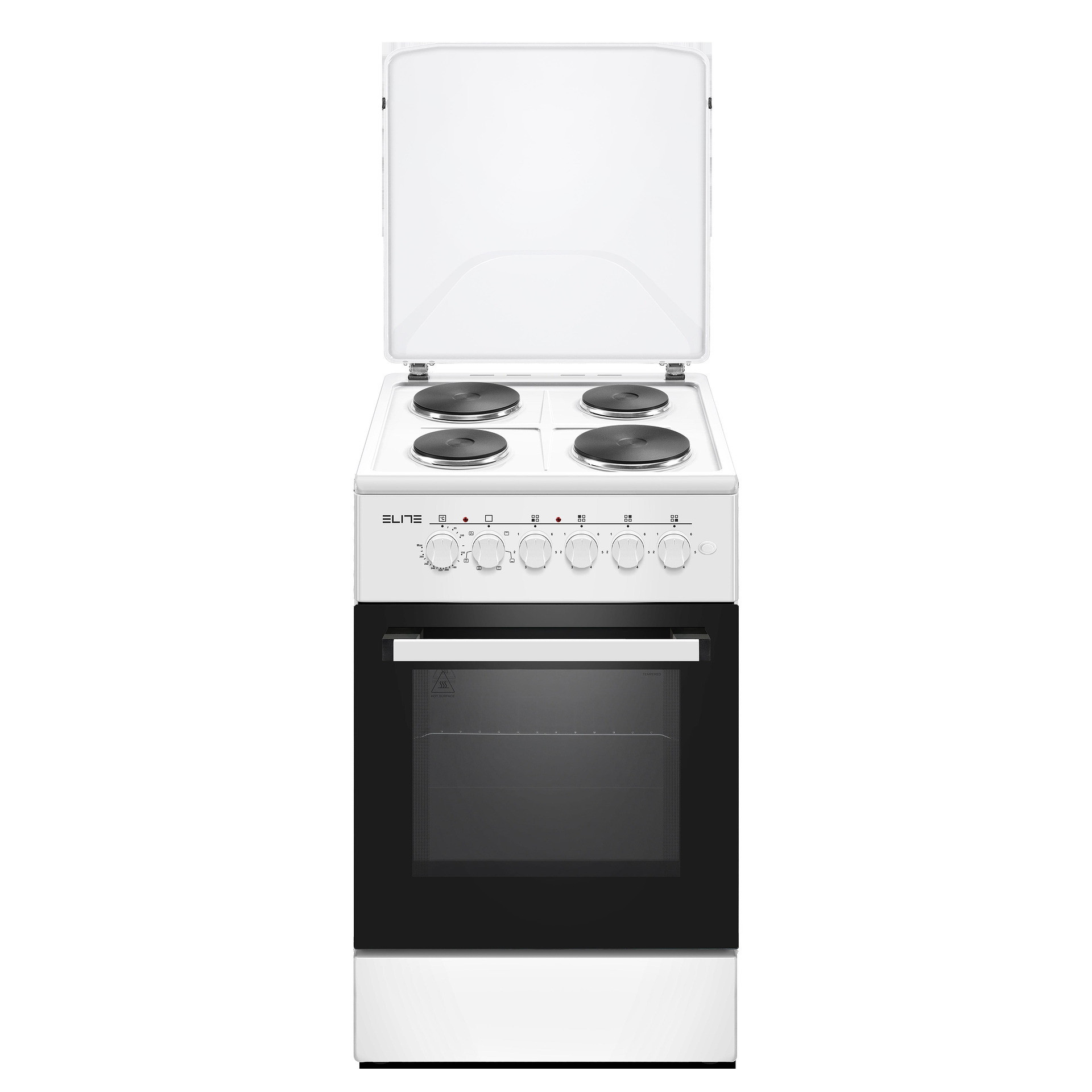 Готварска печка ELITE FSEC-0516W, 1500W, Вентилатор, Двойна стъклена врата, Бял