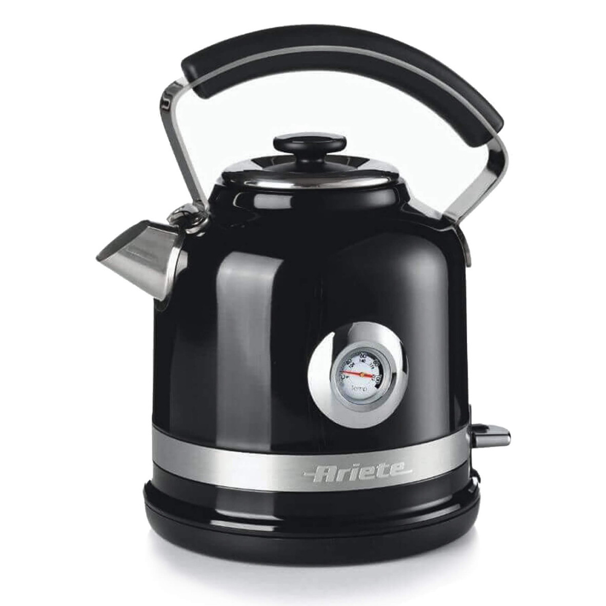Електрическа кана Ariete MODERNA 2854/02, 2000W, 1.7 л, Термометър, 360C безжична основа, Подвижен филтър, Черен