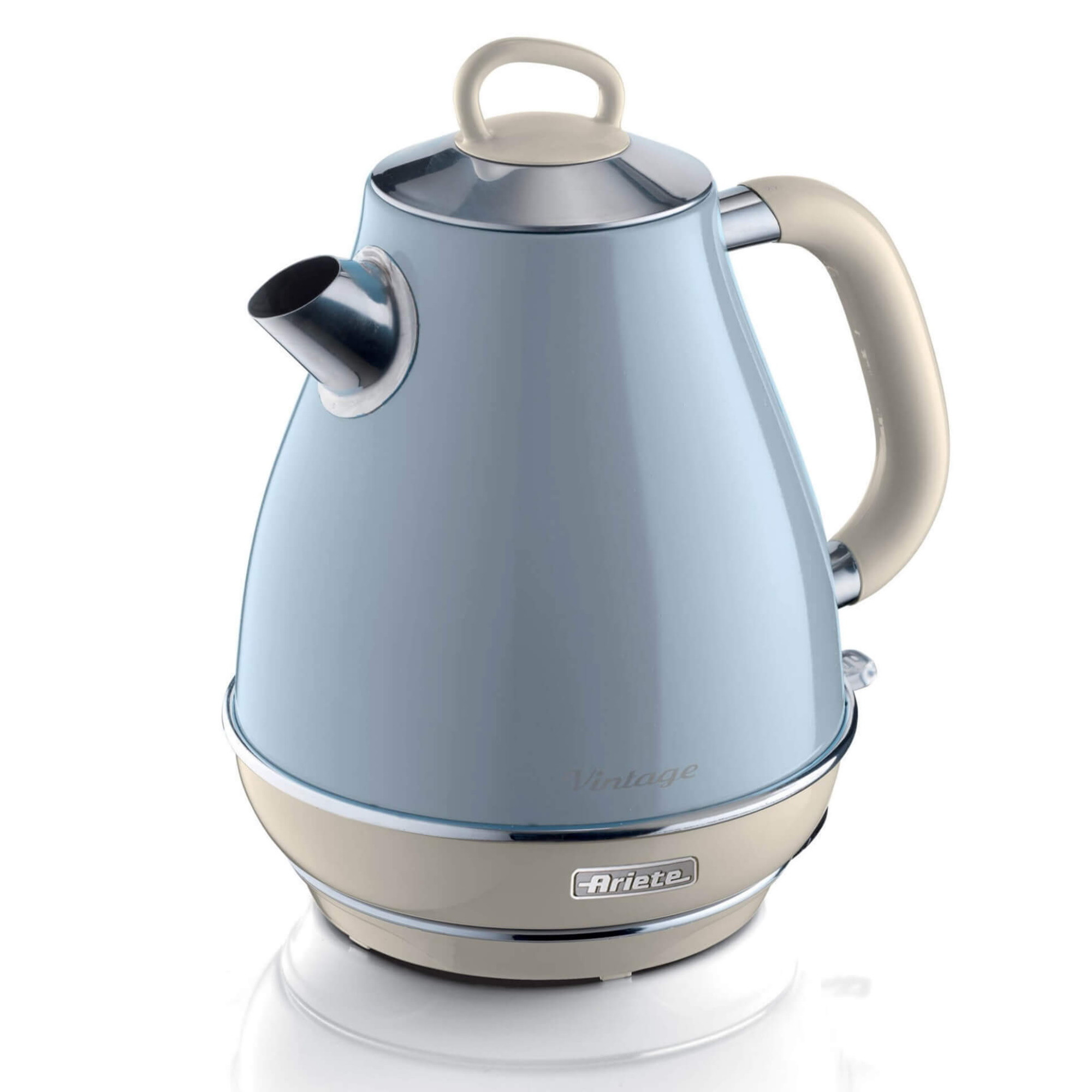 Електрическа кана VINTAGE 2869/05, 2000W, 1.7 л, Подвижен филтър, Прозорец за водата, 360C безжична основа, Син