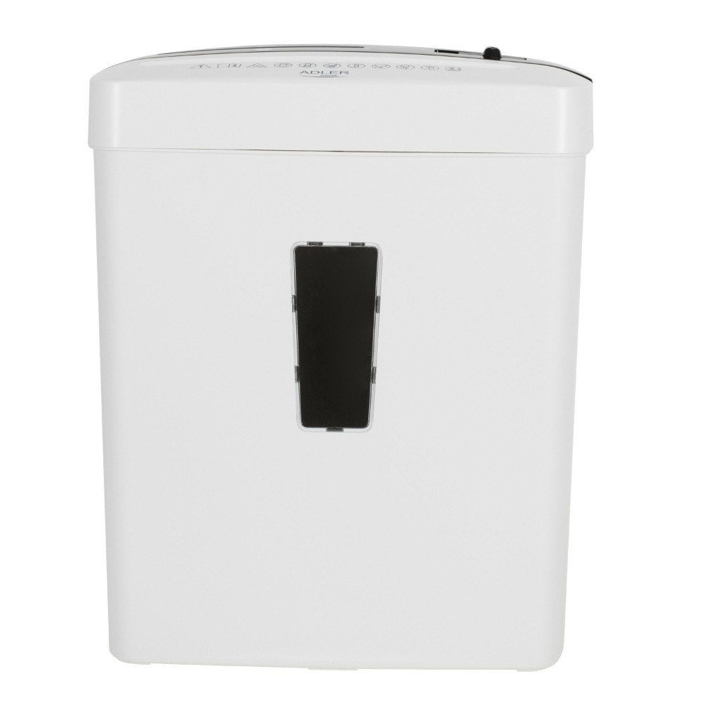 Шредер за документи Adler AD 1037, 200 W, 13 л, До 22 см, 6 листа наведнъж, Слот за CD/DVD и кредитни карти, Автоматичен старт/стоп, Функция обратен ход, 69 ...
