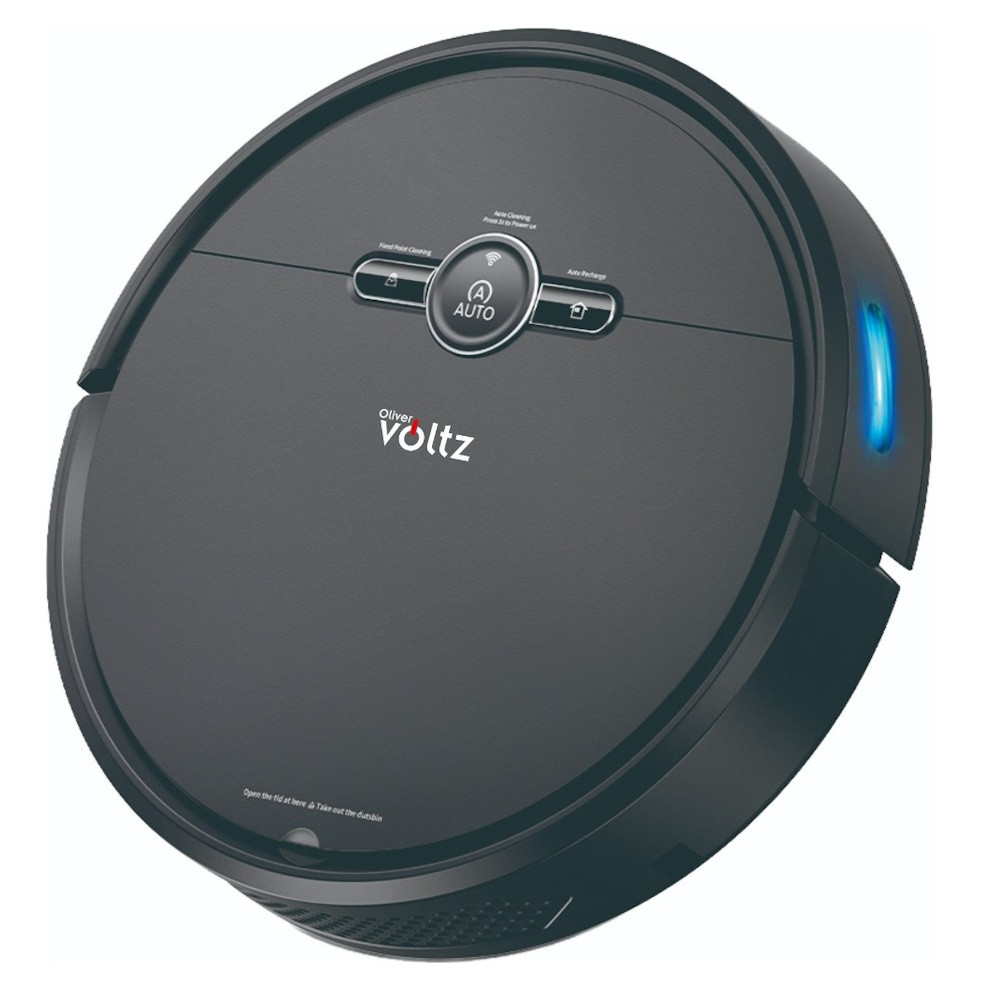 Прахосмукачка робот Oliver Voltz OV51004A, 4400mAh, 600 мл, До 200 m2, Wi-Fi, Tuya Smart, Дистанционно управление, Жироскоп, Черен