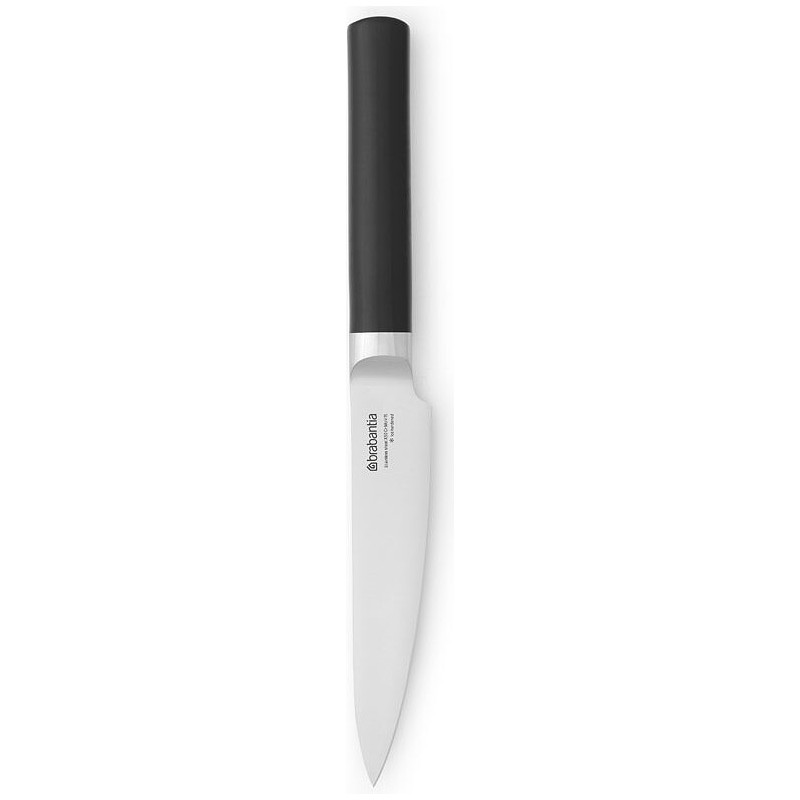 Нож за месо Brabantia Profile 1003294, 15.4 см, Закалена стомана, Устойчив на надраскване и корозия, Черен