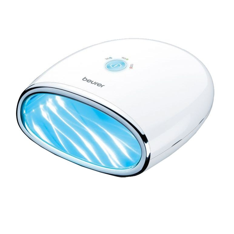 Лампа за маникюр и педикюр Beurer MP 48, LED/UV, 24 W , Таймер, 18 LED лампи, Дисплей, Бял