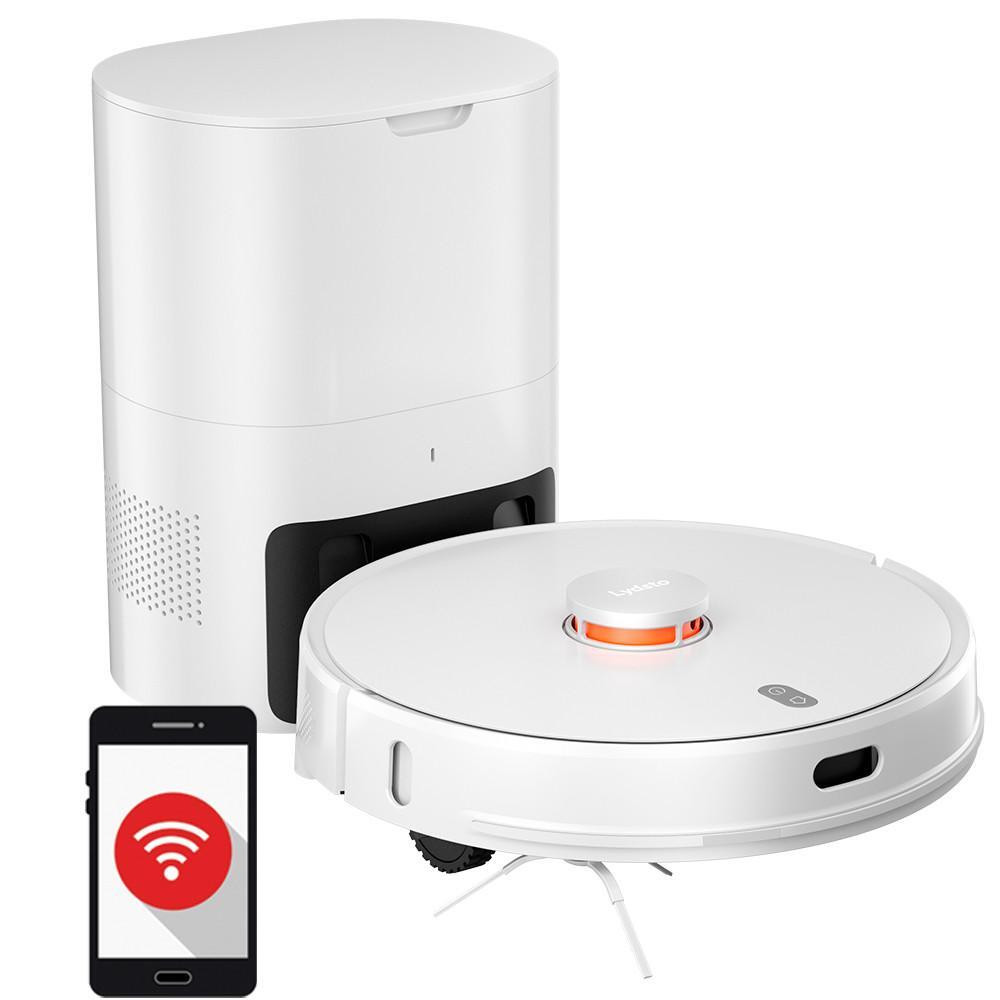 Прахосмукачка робот Xiaomi LYDSTO R1 Pro, 50W, Li-ion 5200 mAh, 3000 Pa, Wi-Fi, Мокро/сухо, Автоматично събиране на отпадъци, Автономия до 200 мин, Бял
