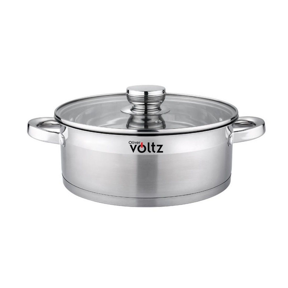 Тенджера Oliver Voltz OV51210Q28, 6 л, 28 x 10 см, Плитка, Индукция, Дебело дъно, Инокс