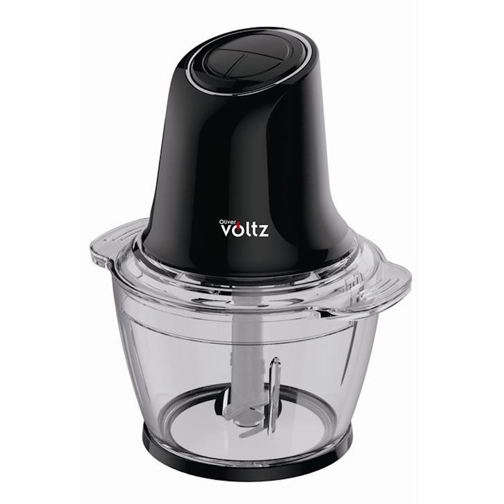 Чопър Oliver Voltz Daisy OV51111W, 600W, 1 литър, Двоен стоманен нож, Стъклена купа, Черен