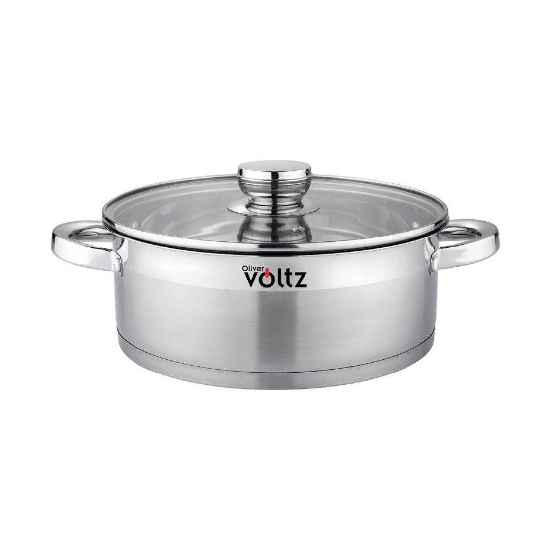 Тенджера Oliver Voltz OV51210Q20, 2 л, 20 x 7 см, Плитка, Индукция, Дебело дъно, Инокс