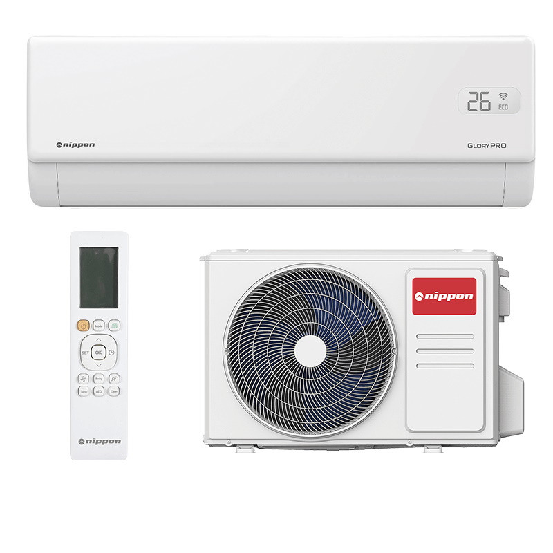 Инверторен климатик Nippon KFR 12 GLORY PRO, 12000 BTU, 24 м2, А+++, Wi-Fi, R-32, Бял
