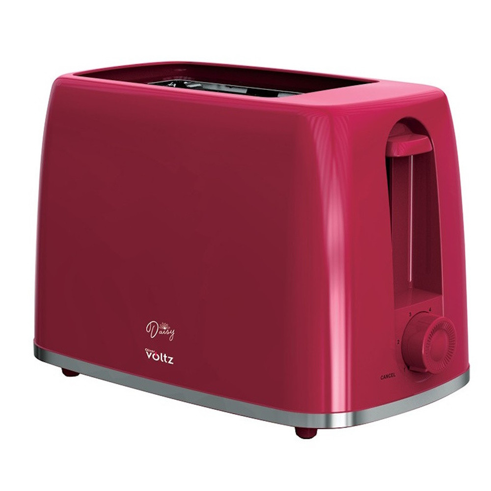 Тостер Oliver Voltz Daisy OV51440W, 700W, 2 филийки, 6 нива, Подвижна тавичка за трохи, Червен