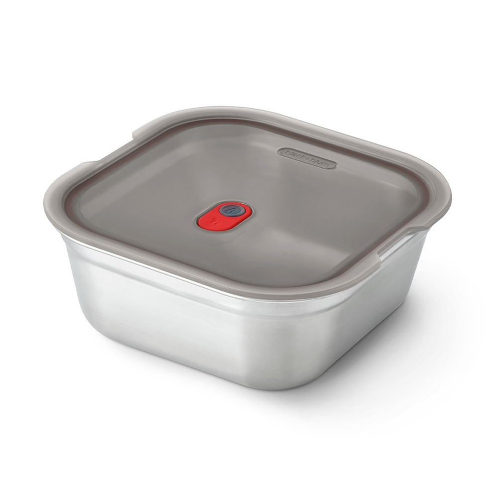 Кутия за храна Black+Blum FBSS-SQ-L017, 1.4 l, Квадратна, Подходяща за фурна, Без BPA, Неръждаема стомана, Сив