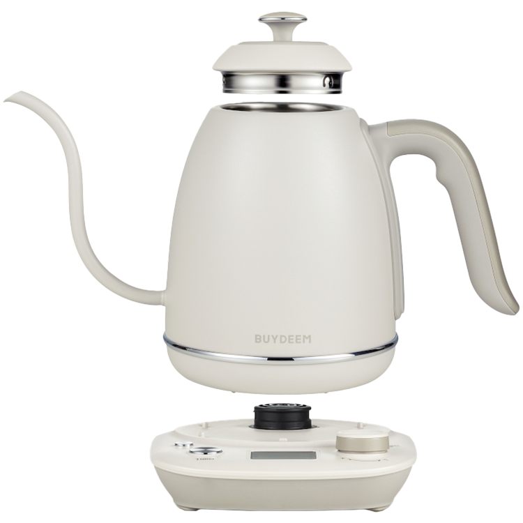 Електрическа кана Gooseneck BUYDEEM K821, 1000W, 0.8 л, Поддърждане на топло, NTC сензорна технология, LCD, Бял