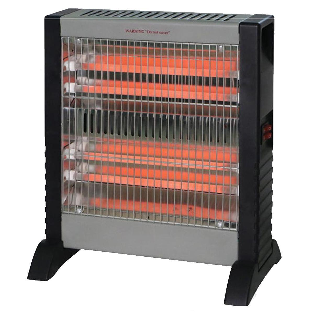 Кварцова печка ELITE EQH-0485, 1200W, 15 м2, 4 нагревателя, Черен/сив