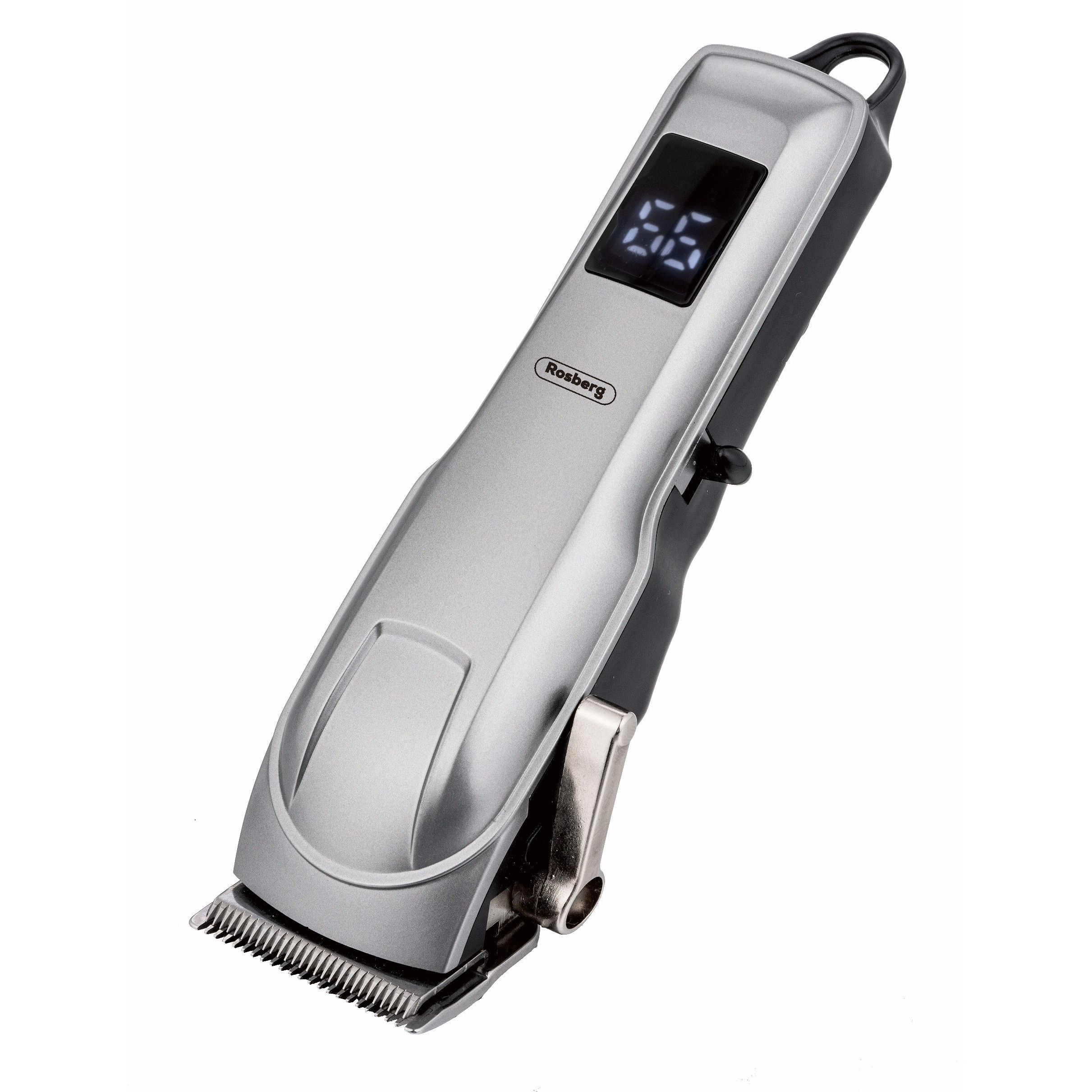 Безжична машинка за подстригване Rosberg R51810Q, 5W, 1200mAh, 4 гребена, USB, Автономия до 90 минути, Сребрист