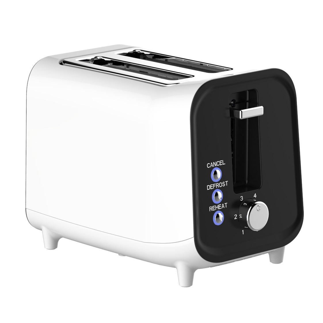 Тостер за хляб Oliver Voltz OV51440H, 800W, 4 степени, 3 функции, Таймер, Центриране, Бял