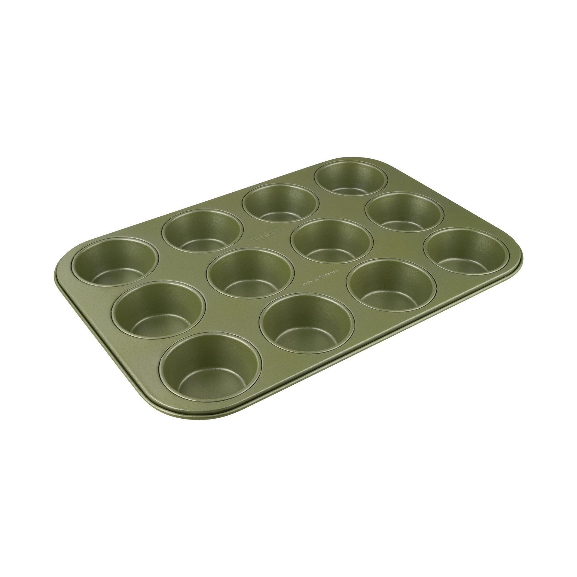 Форма за мъфини 12 бр Zenker 7456, 7 см, ILAG Maximizing Green покритие, До 180C, Зелен