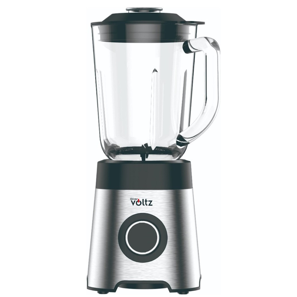 Блендер Oliver Voltz OV51162E, 800 W, 2 скорости+Pulse, Стъклена кана с капацитет 1.5 л, Трошене на лед, Сребрист