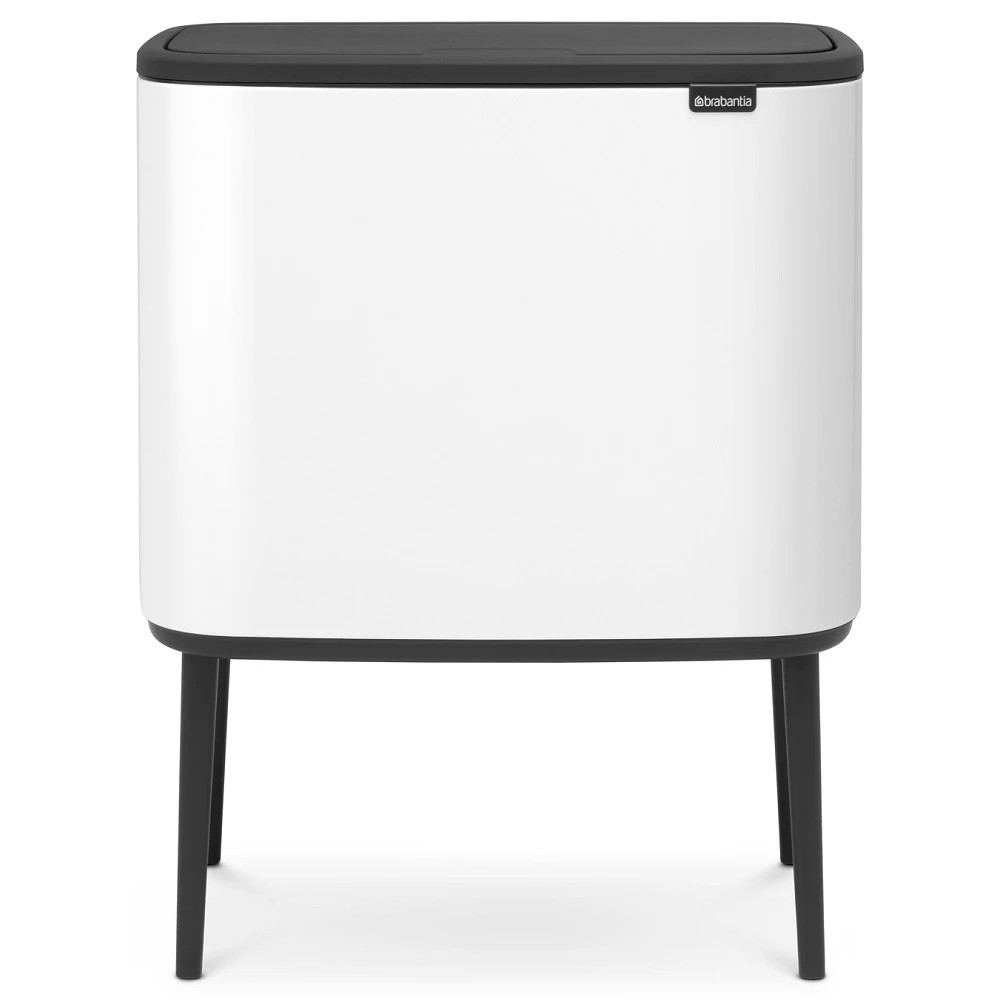Кош за боклук Brabantia Bo Touch 651118, 3x11 л, Плавно и безшумно отваряне, Голям отвор, Тъмносив