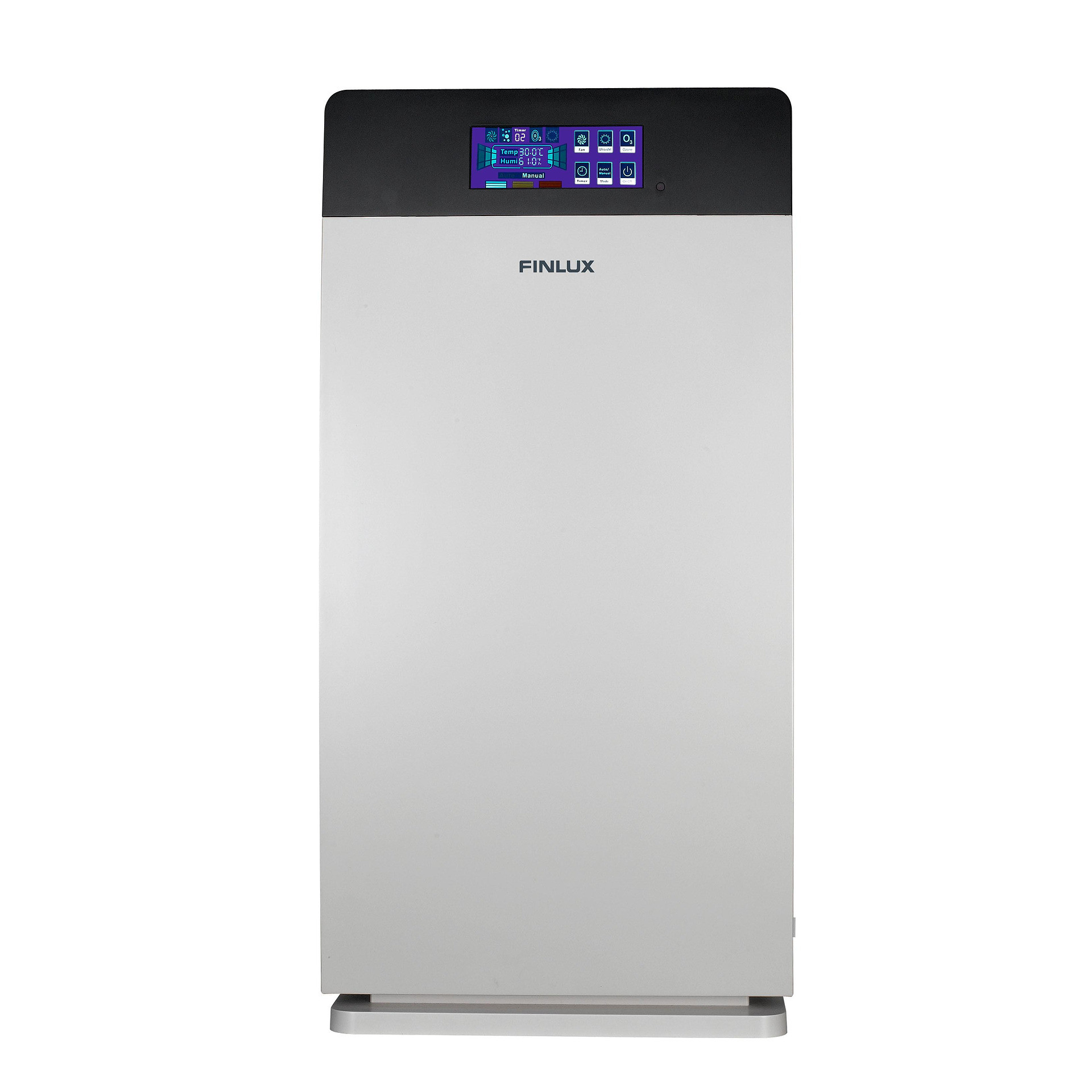 Пречиствател за въздух Finlux FAP-8091UZI, 73 W, За до 100 м2, Таймер, 4 скорости, UV, Йонизация, HEPA 11, Бял/сив