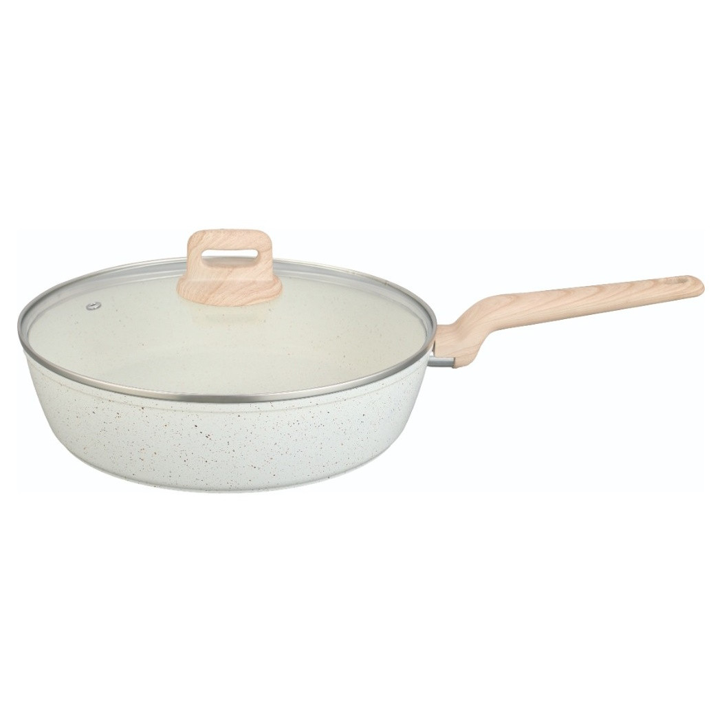 Тиган с капак Oliver Voltz Nice OV54419E26CD, 26x7 см, Незалепващо покритие, Индукция, Кремав меланж