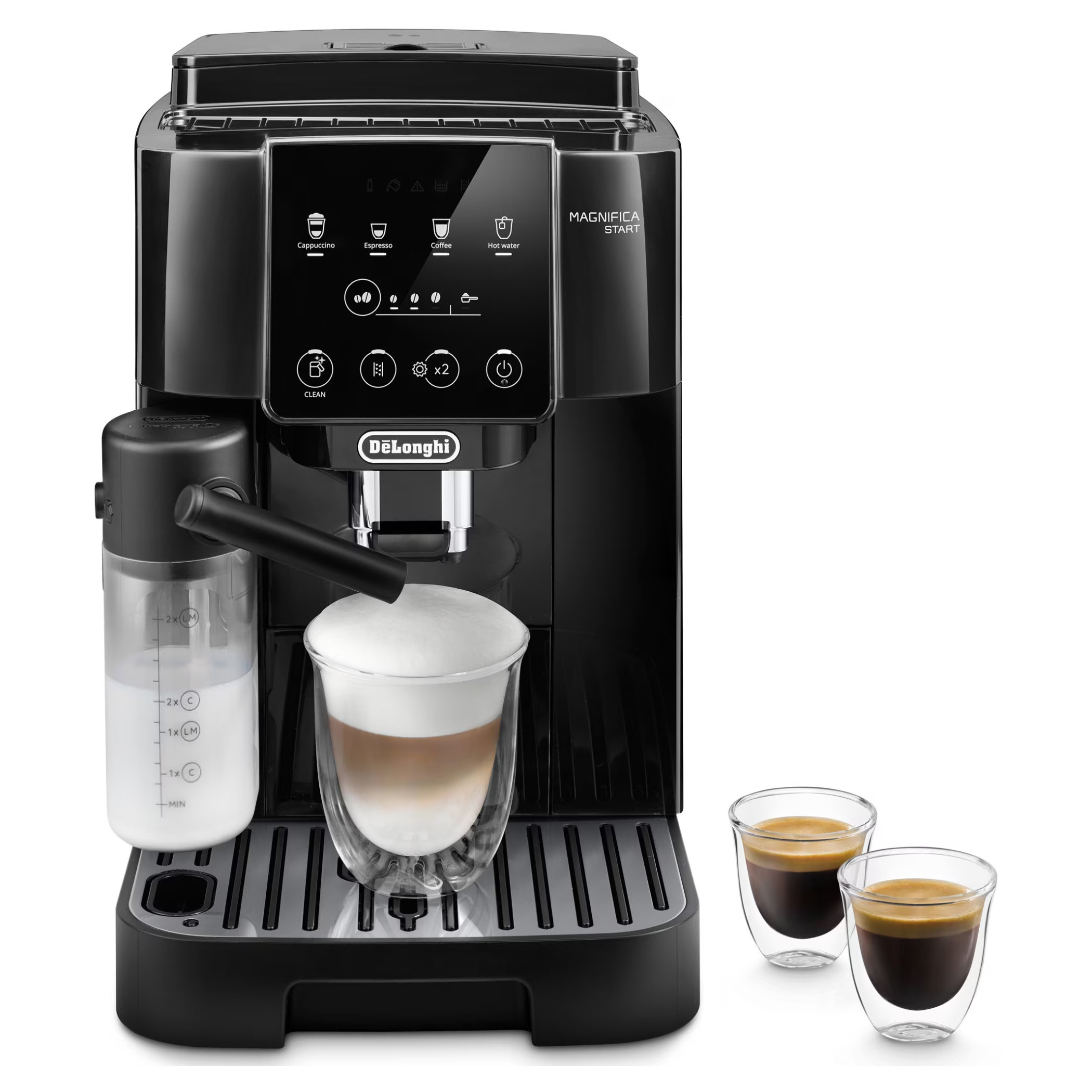 Еспресо машина Delonghi Magnifica START ECAM220.60.B, 1450W, 15 bar, 1.8 л, 4 програми, 13 нива на смилане, LatteCrema Hot, Опция за кафе на зърна, Черен