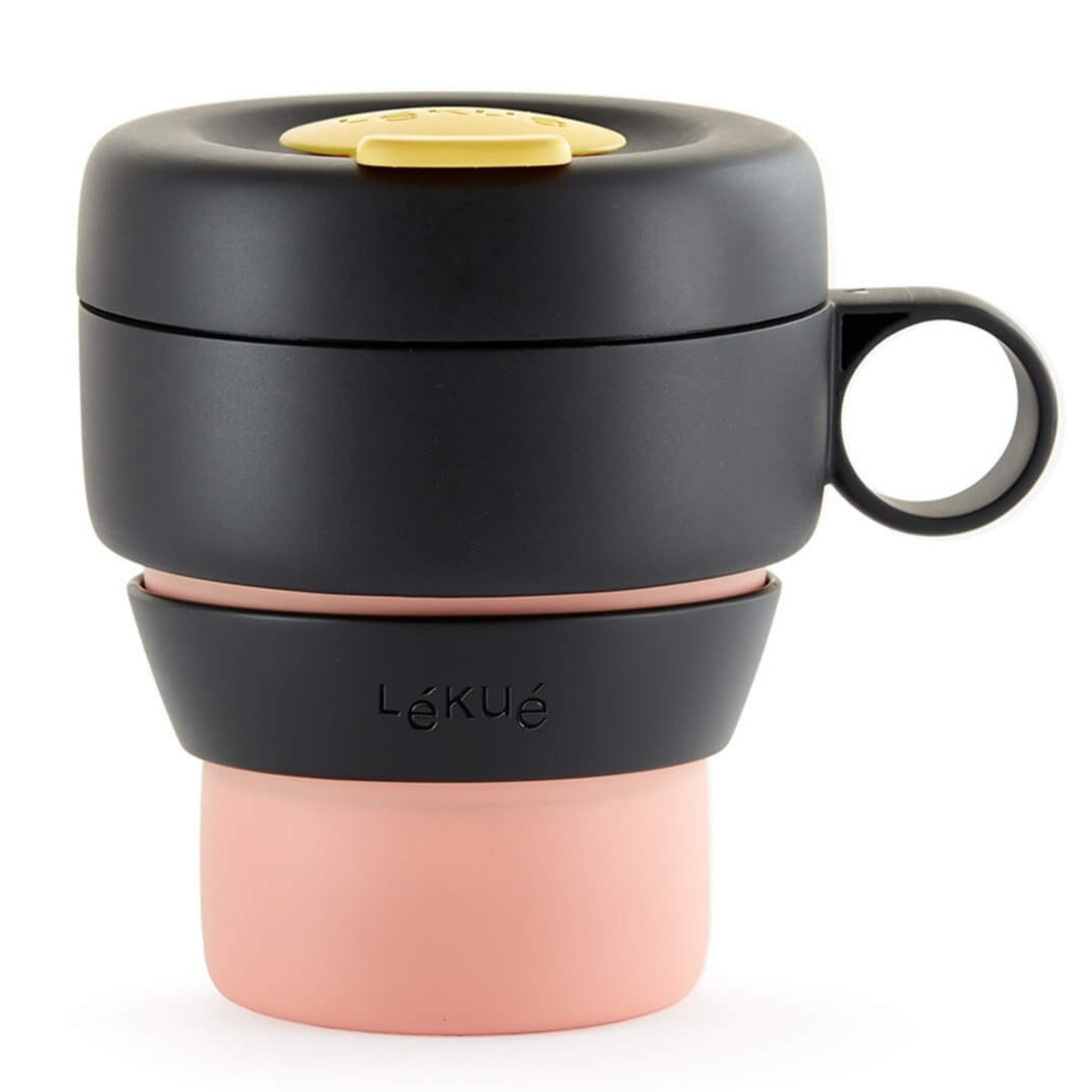Сгъваема чаша Lekue On The Go 1010233, 350 мл, -20/+100°C, Херметично затваряне и непропускливост, Корал