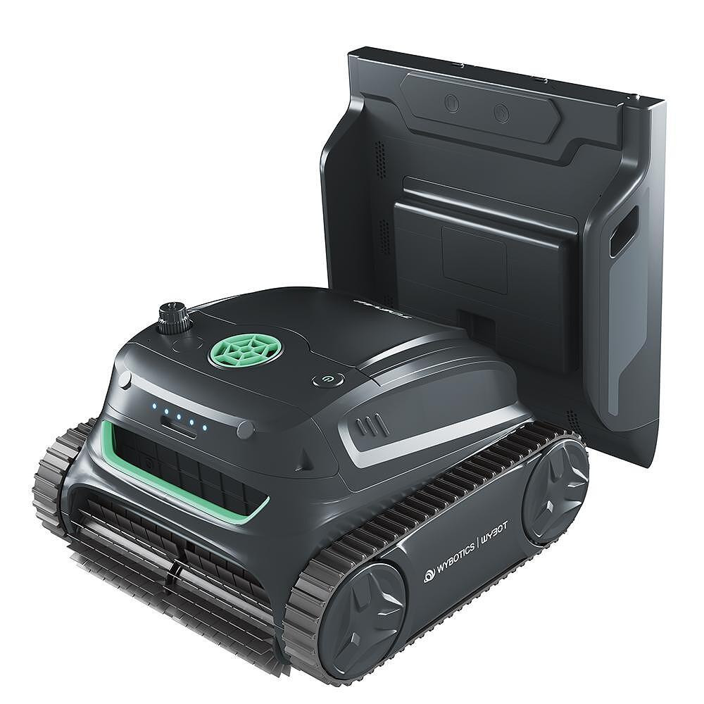 Безкабелен робот за басейни Wybot S2 Pro, 91W, 210 мин, 300 м2, Двойна филтрация, Зарядна станция, Жироскоп, Черен