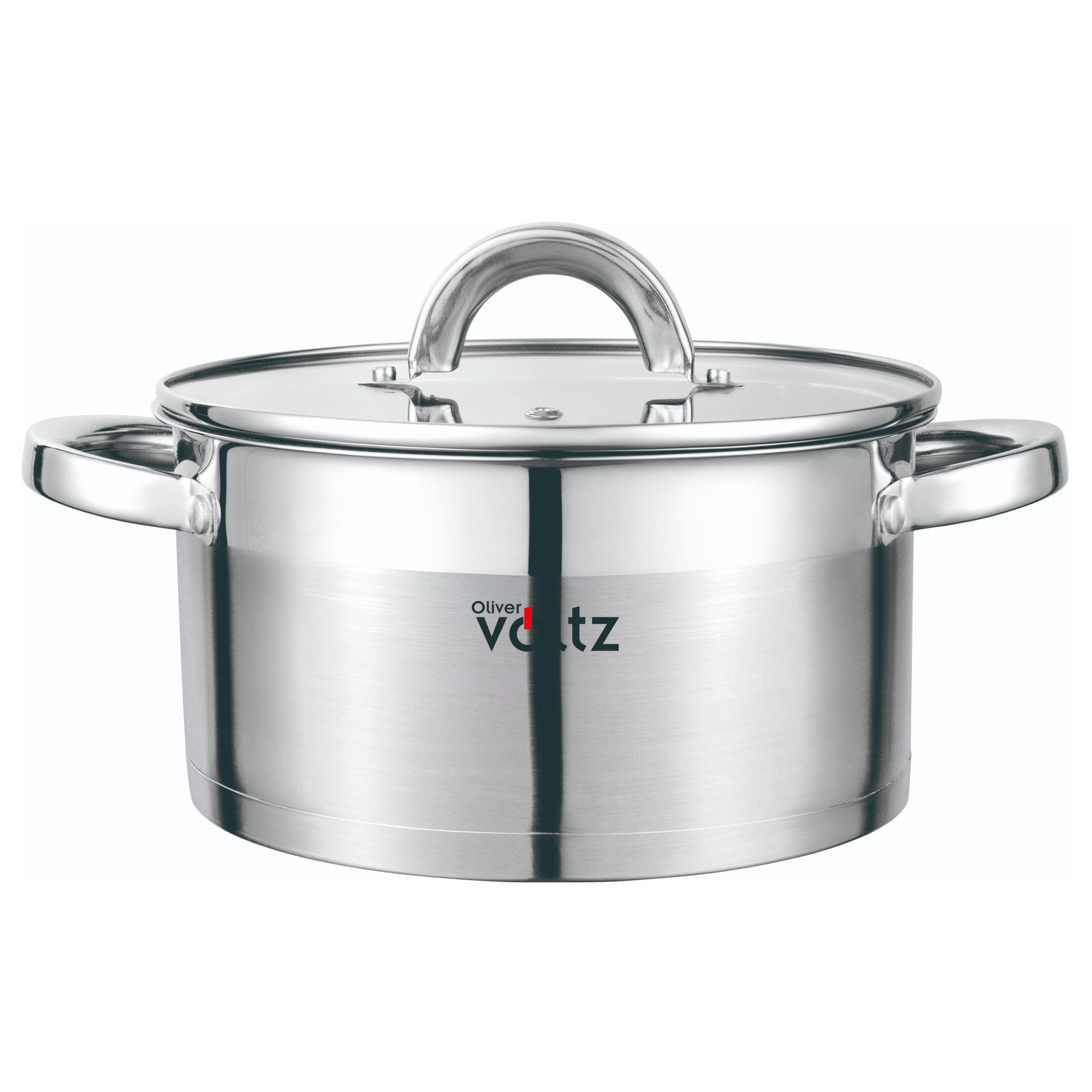 Тенджера Oliver Voltz OV51210S22, 4.7 л, 22x12.5 см, Мерителна скала, Дебело дъно, Индукция, Инокс