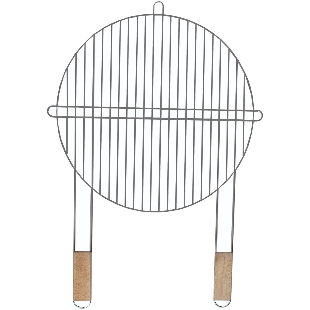 Решетка за грил Master Grill & Party MG257, 51 см, Дървени дръжки, Хром