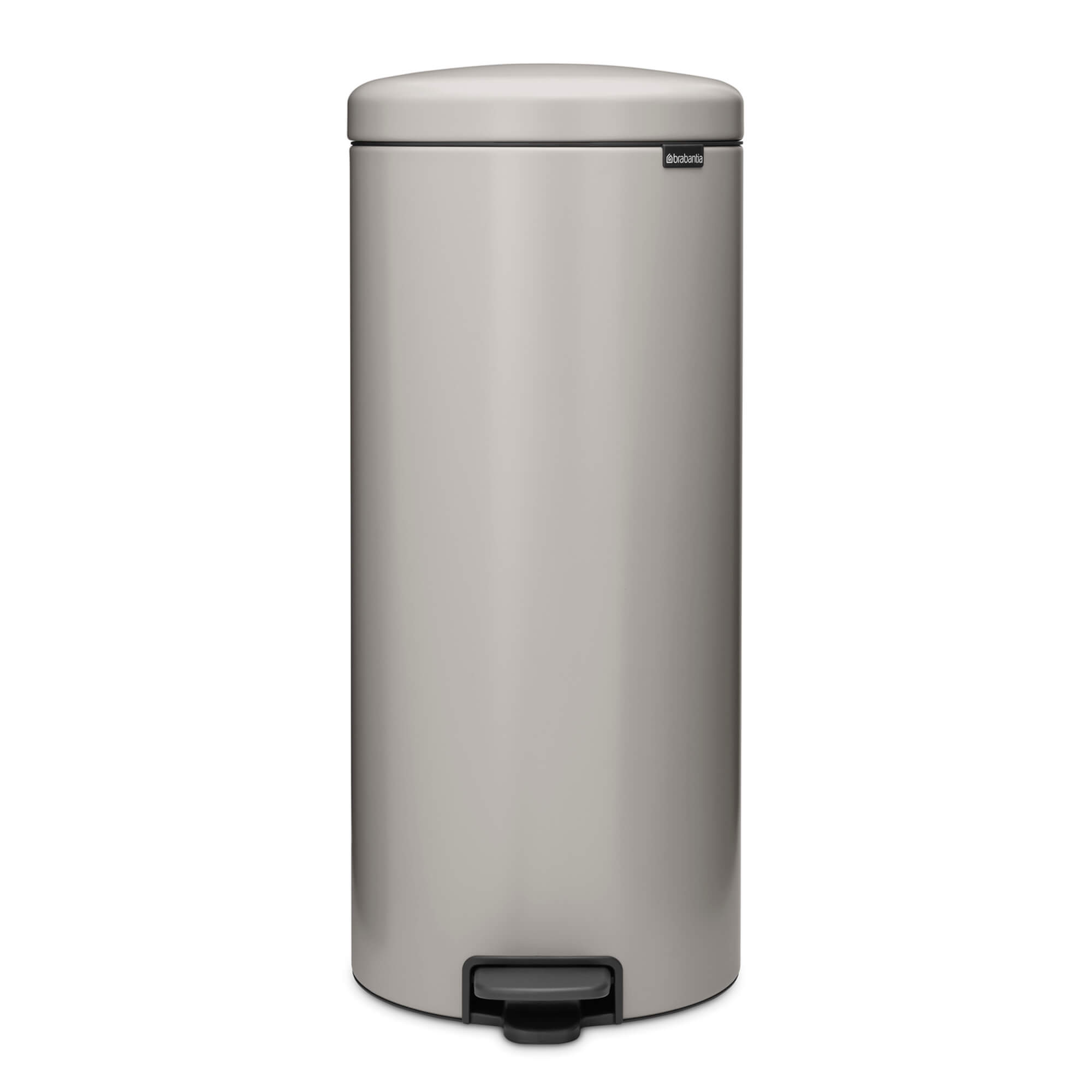 Кош за боклук с педал Brabantia NewIcon 1010442, 30 л, Плавно затваряне, Противоплъзгаща основа, Светлосив