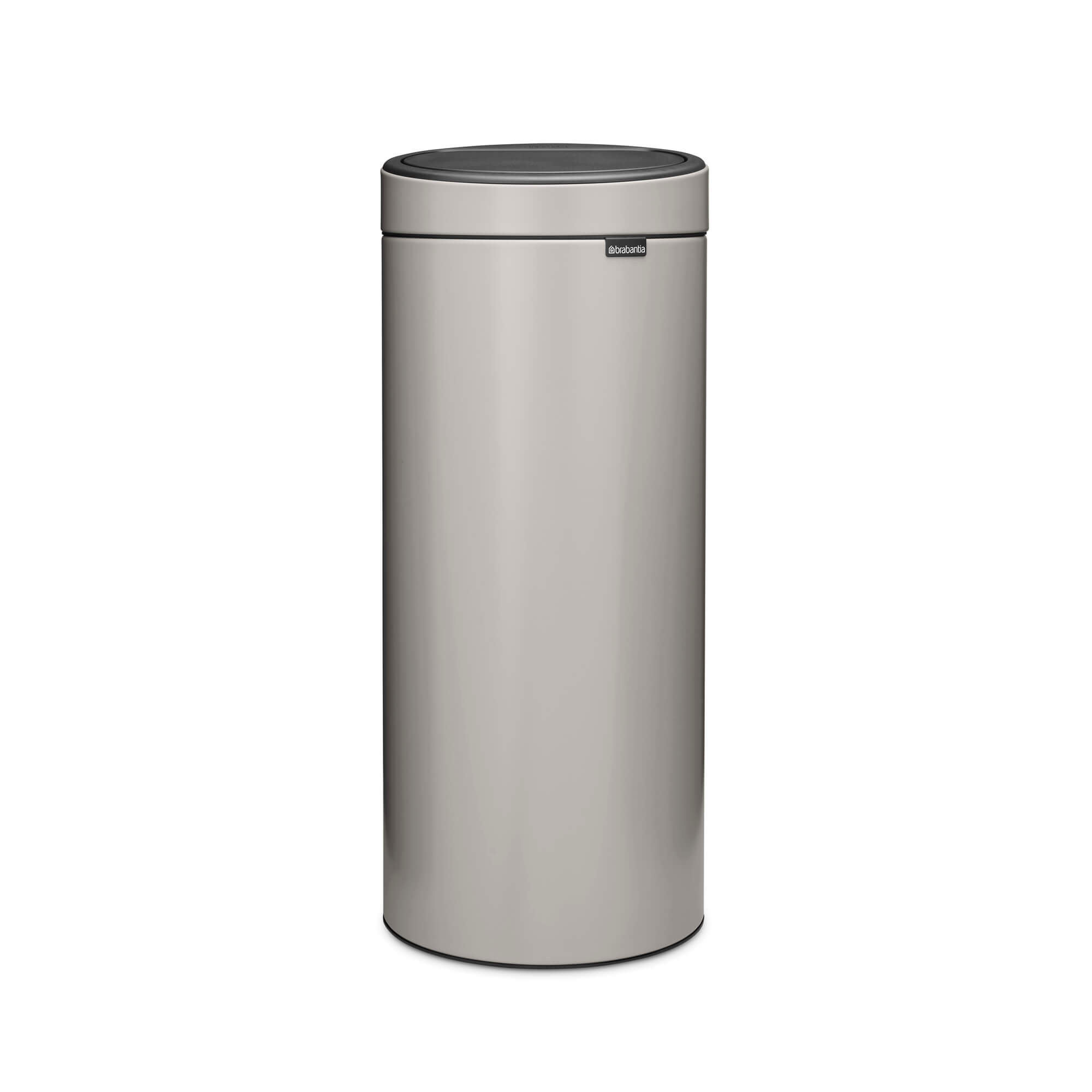Кош за боклук Brabantia Touch Bin New 1010459, 30 л, Безшумно и плавно затваряне, Светлосив