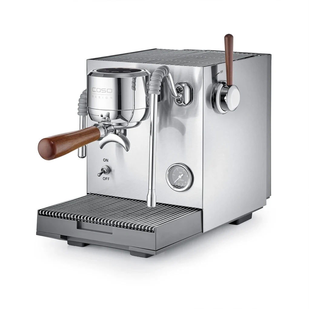 Еспресо машина Caso Design EspressoGourmet Advanced, 3000W, 19 bar, 2 л, ULKA, PID, Манометър, Полупрофесионална, Инокс