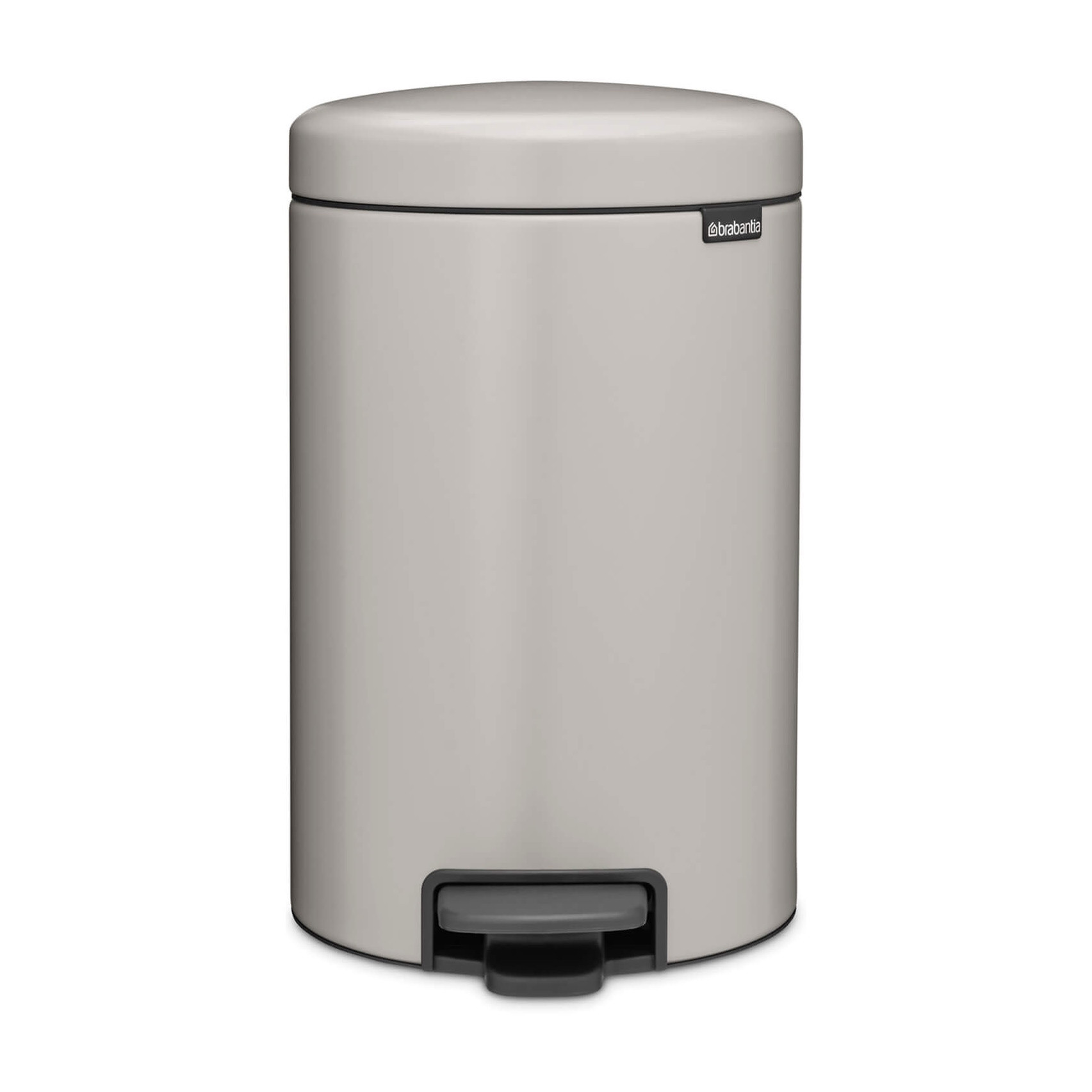Кош за боклук с педал Brabantia NewIcon 1010440, 12 л, Плавно затваряне, Противоплъзгаща основа, Светлосив