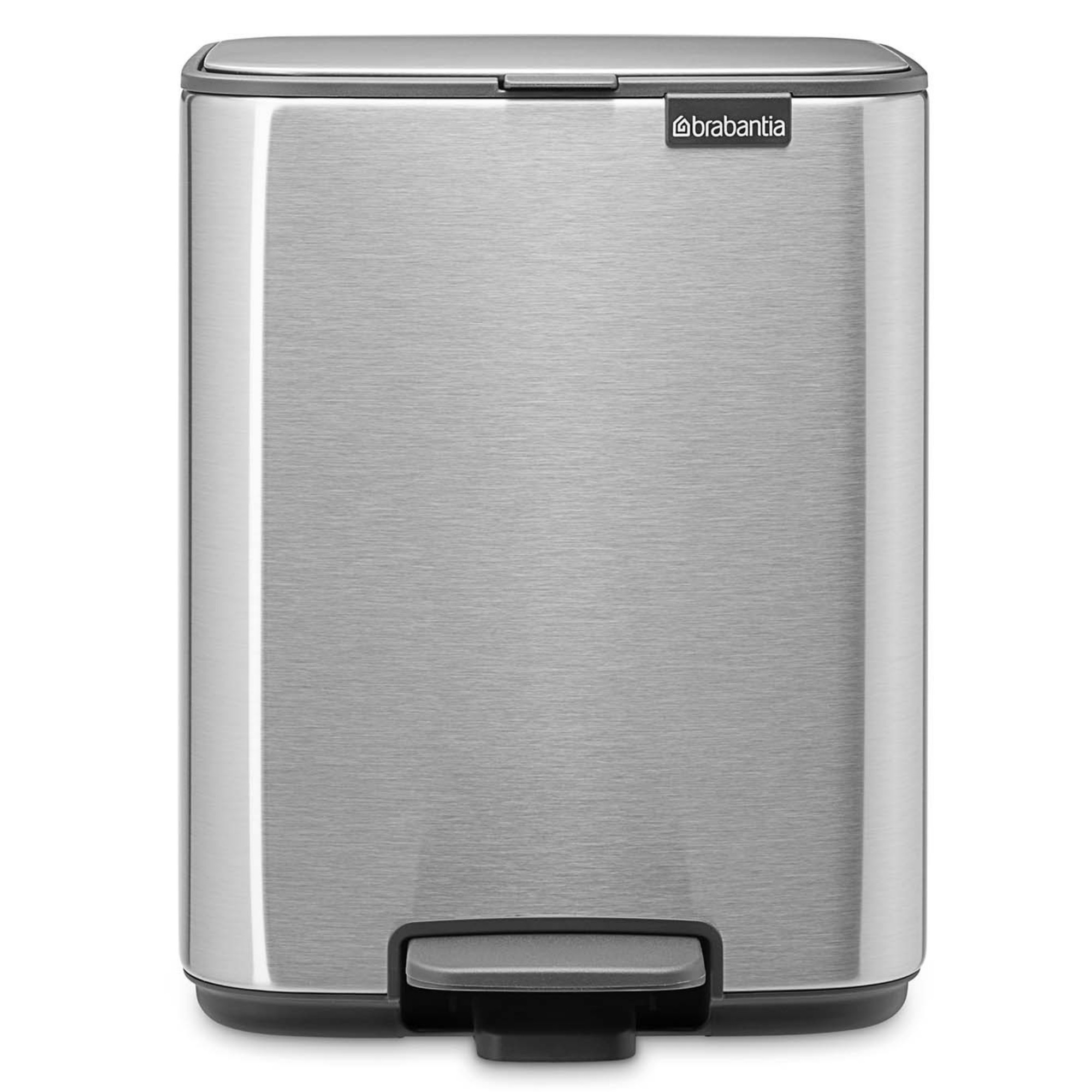 Кош за боклук Brabantia Bo Pedal 1010142, 7 л, Плавно затваряне, Гумирана основа, Устойчив на пръстови отпечатъци, Инокс