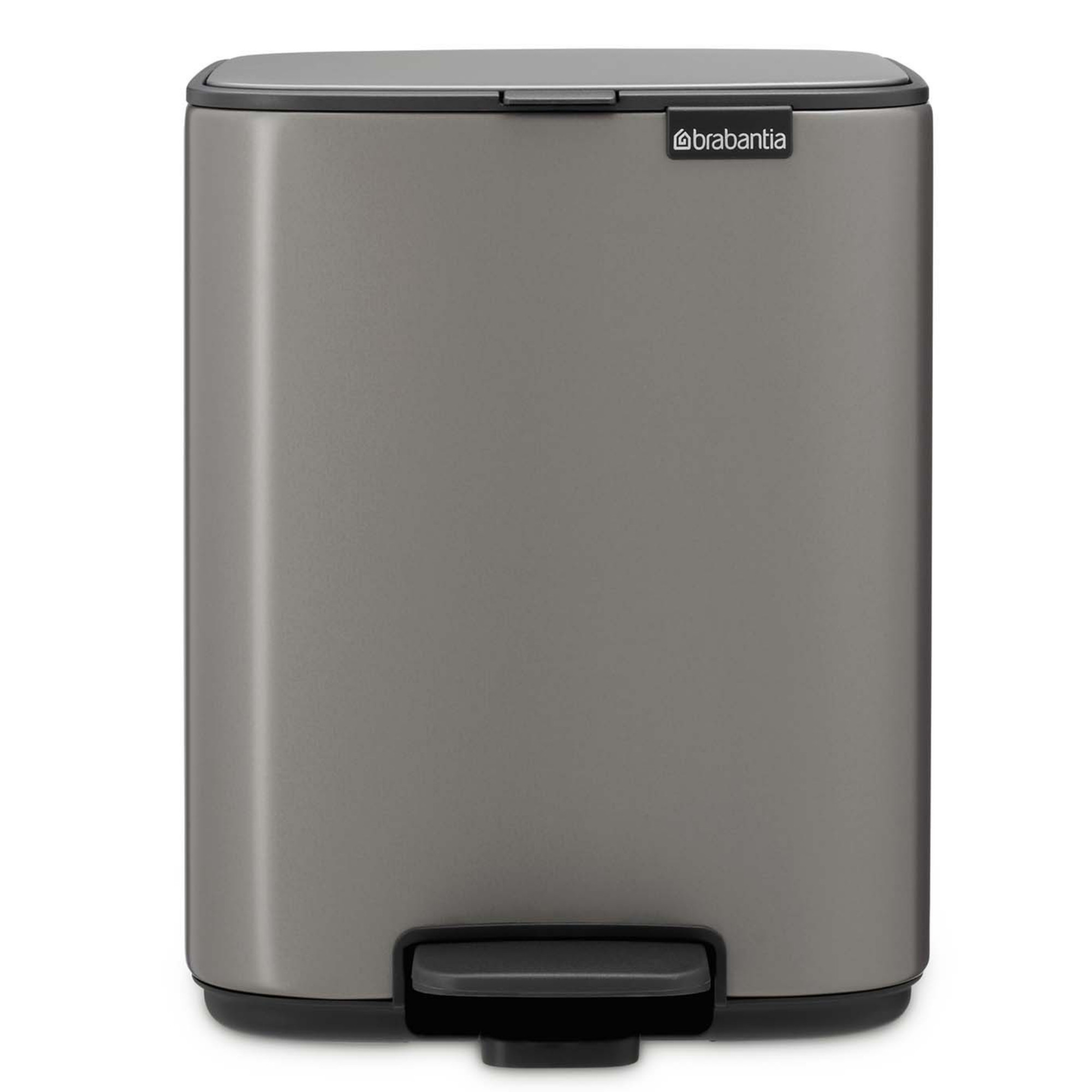 Кош за боклук Brabantia Bo Pedal 1010127, 7 л, Плавно затваряне, Гумирана основа, Тъмносив