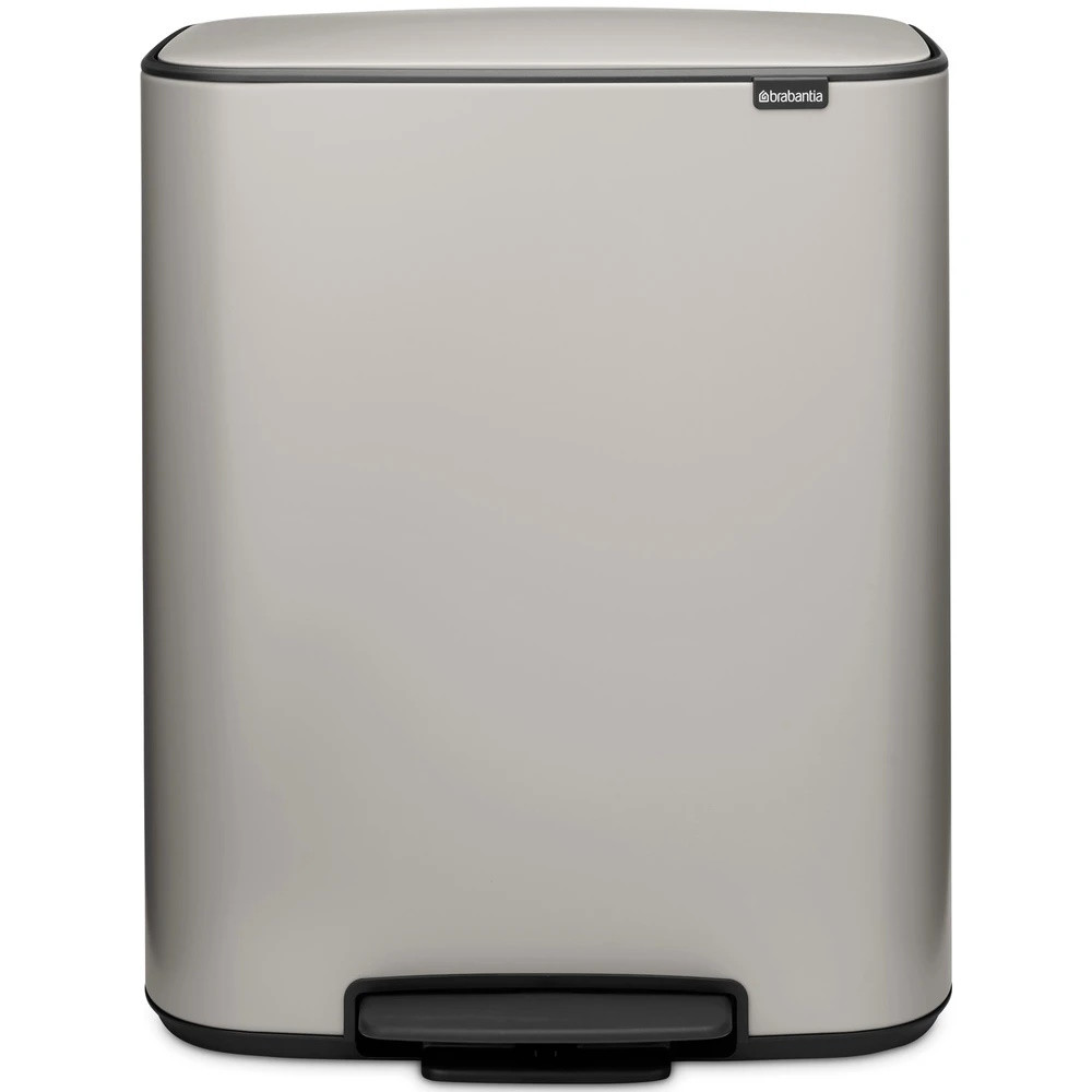 Кош за боклук Brabantia Bo Pedal 1010450, 2x30 л, Плавно затваряне, Противоплъзгаща основа, Светлосив