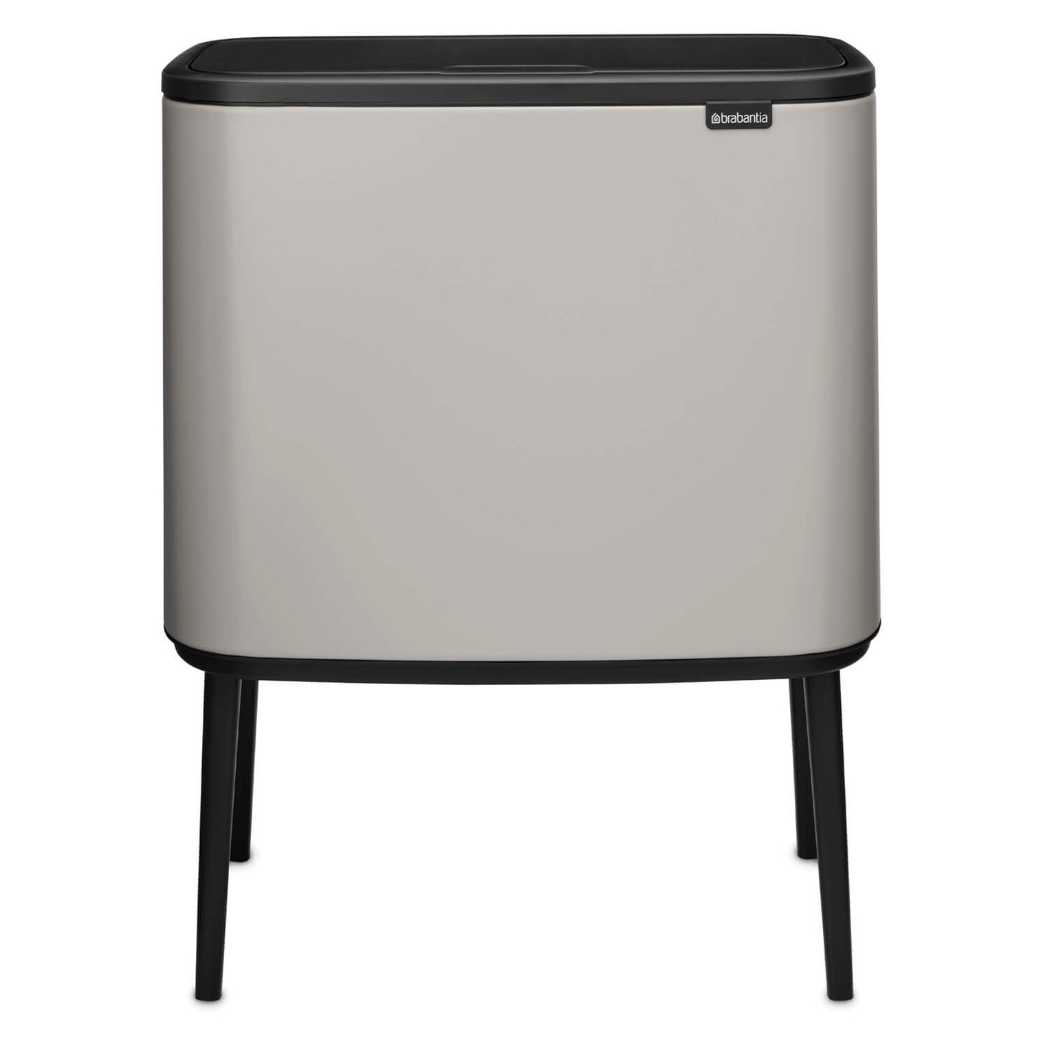 Кош за боклук Brabantia Bo Touch 1010451, 36 л, Плавно и безшумно отваряне, Голям отвор, Светлосив