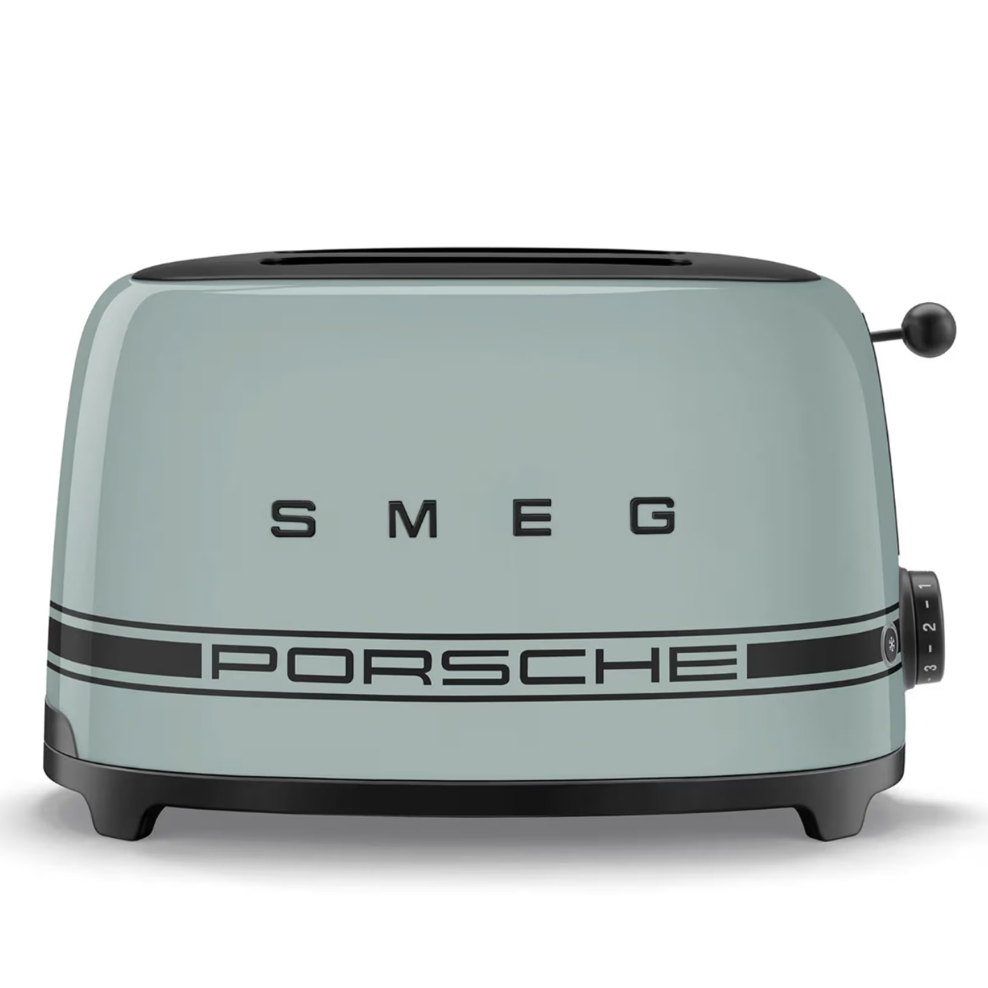 Тостер за хляб SMEG 50's Style Porsche TSF01PSGEU, 950W, 2 филии, 6 нива, Тавичка за трохи, Вграден кабел, Неръждаема стомана, Зелен