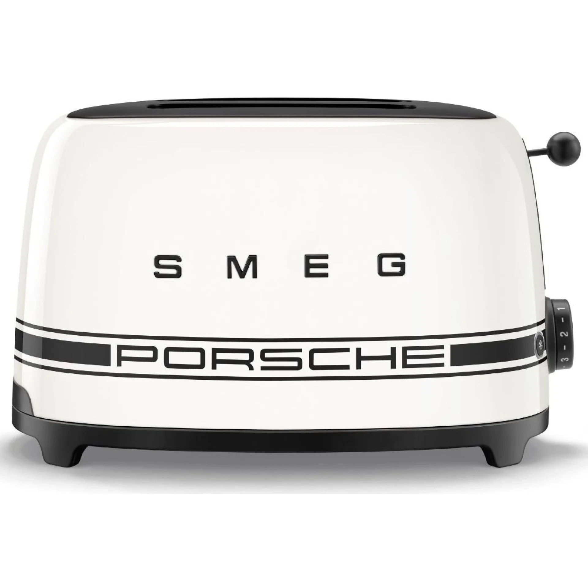 Тостер за хляб SMEG 50's Style Porsche TSF01PCWEU, 950W, 2 филии, 6 нива, Тавичка за трохи, Вграден кабел, Неръждаема стомана, Бял