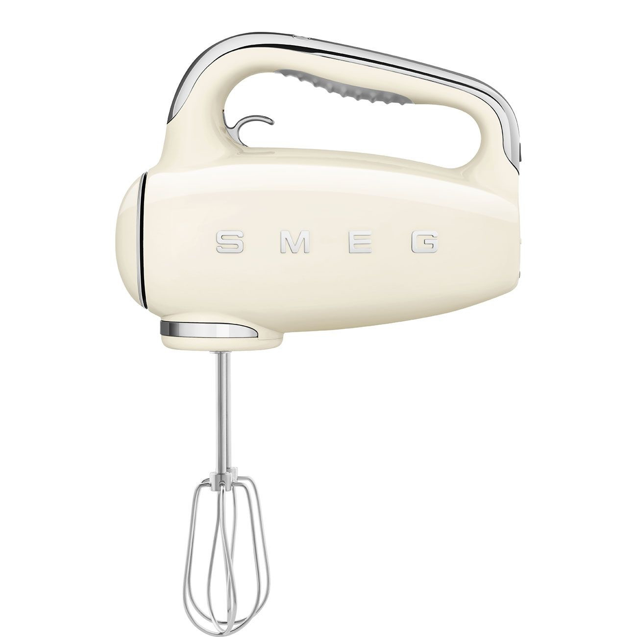 Ръчен миксер SMEG 50's Style HMF01CREU, 250W, 9 скорости, Турбо, Скрит LED дисплей, Таймер, Аксесоари, Кремав
